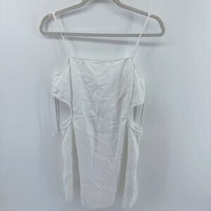 Aerie linen blend side cutout spaghetti strap tank mini dress sz M